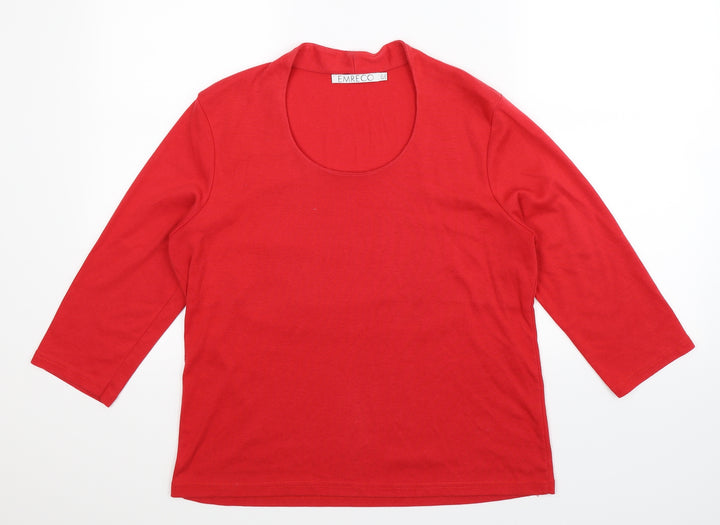 Emreco Womens Red Pullover Sweatshirt Size 14