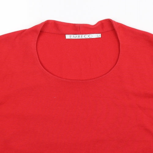 Emreco Womens Red   Pullover Sweatshirt Size 14