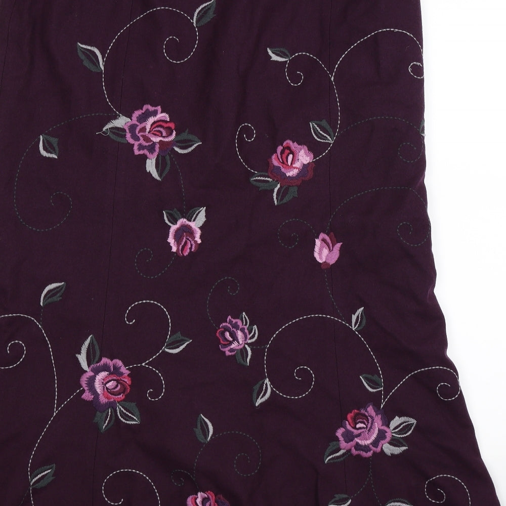 CC Womens Purple Floral  Maxi Skirt Size 14