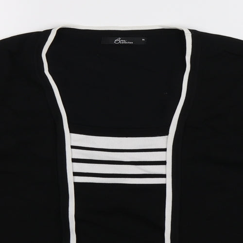 BM Womens Black Striped Knit Pullover Jumper Size M