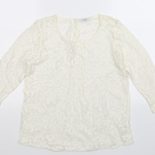 George Womens White  Knit Pullover Jumper Size 12