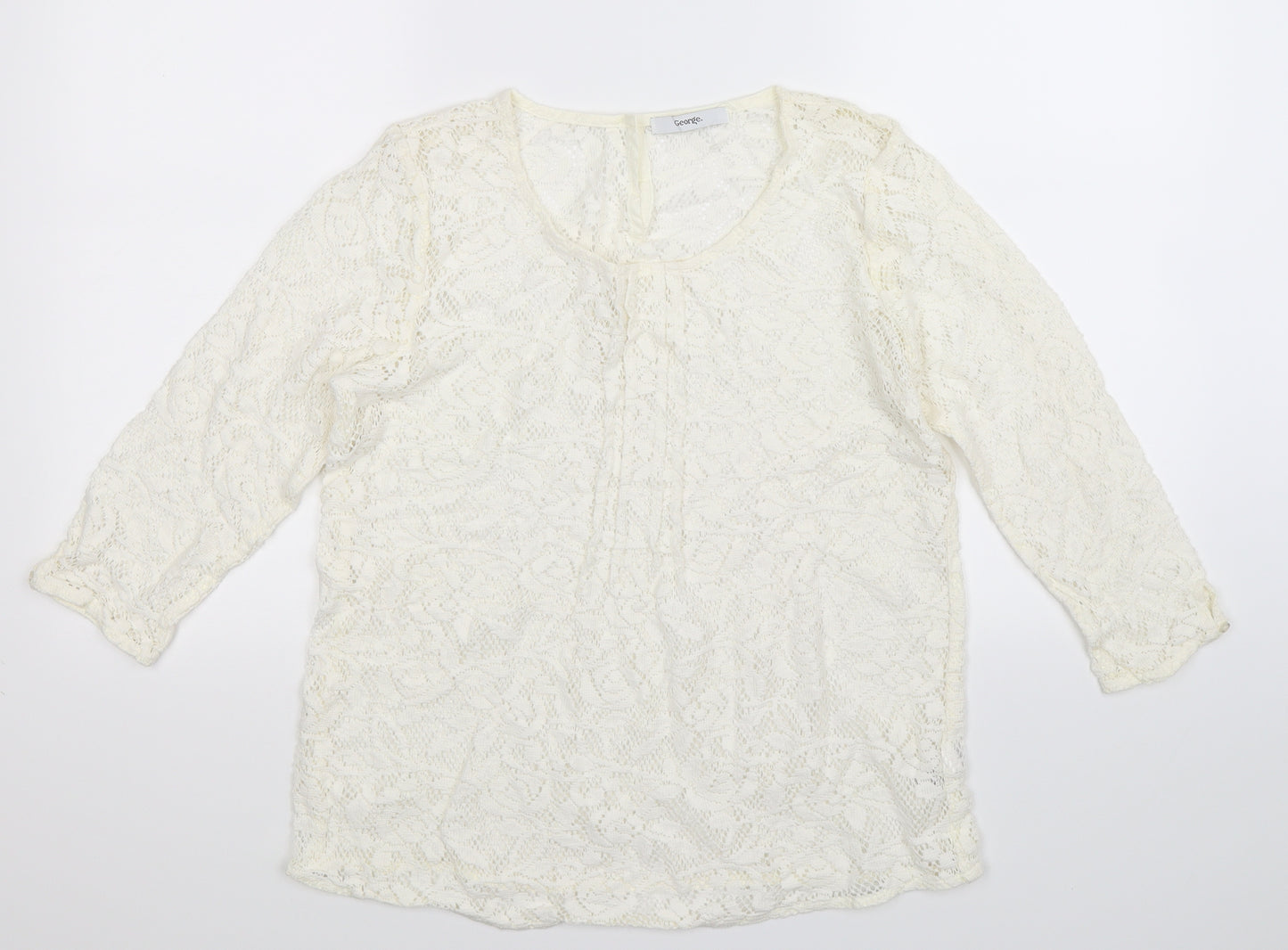 George Womens White  Knit Pullover Jumper Size 12