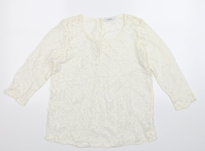 George Womens White  Knit Pullover Jumper Size 12