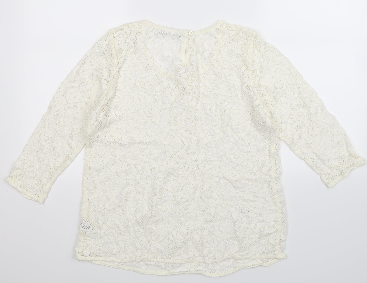 George Womens White  Knit Pullover Jumper Size 12
