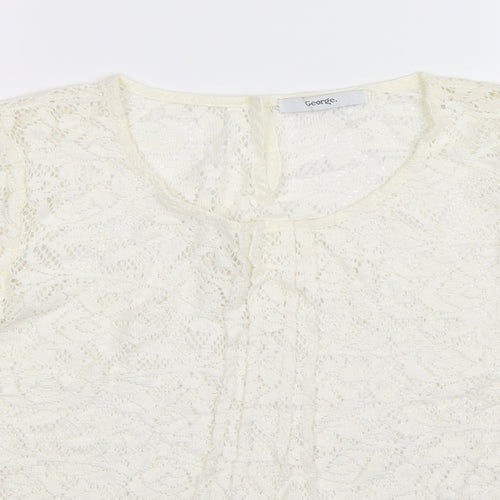 George Womens White  Knit Pullover Jumper Size 12