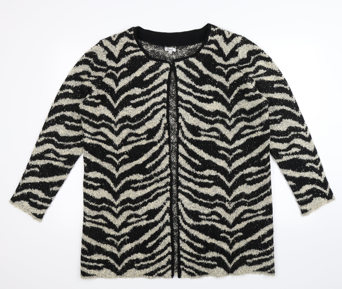 text Womens Multicoloured  Knit Cardigan Jumper Size L