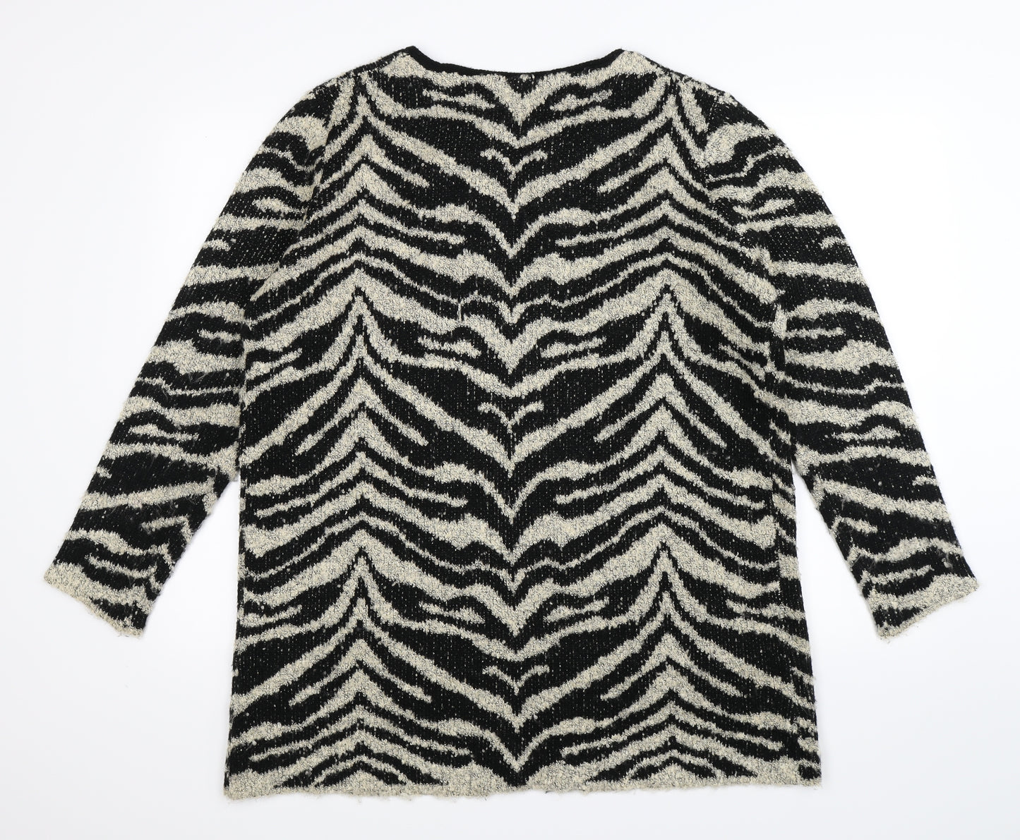 text Womens Multicoloured  Knit Cardigan Jumper Size L