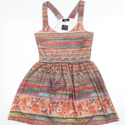 Kiah Womens Multicoloured Striped  Fit & Flare  Size 12