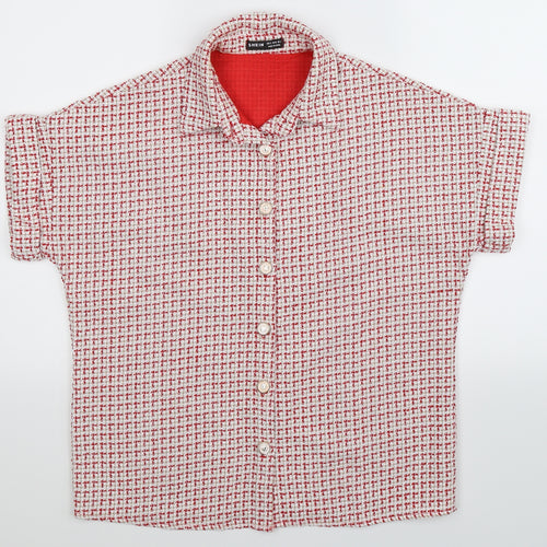 SheIn Womens Multicoloured Check  Basic Button-Up Size S  - Oversized