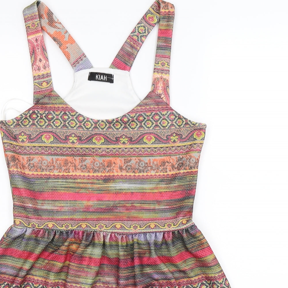 Kiah Womens Multicoloured Striped  Fit & Flare  Size 14