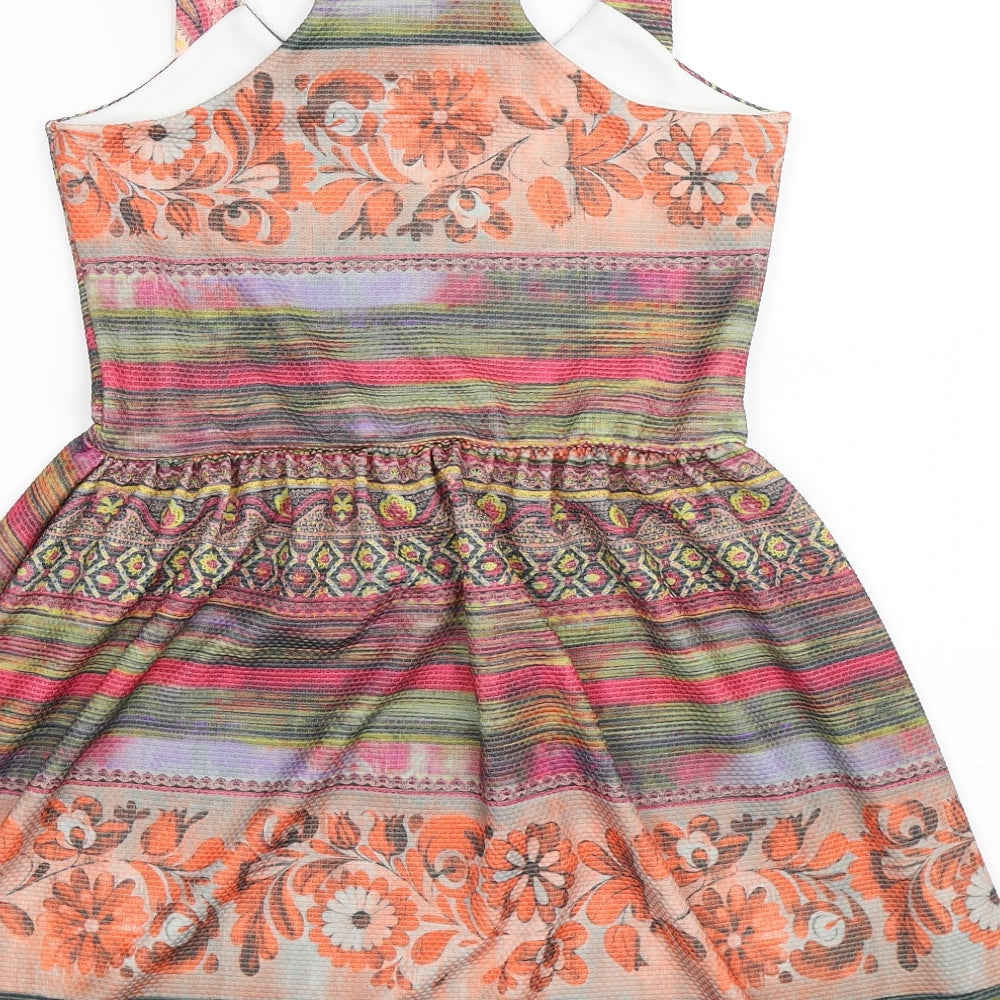 Kiah Womens Multicoloured Striped  Fit & Flare  Size 14
