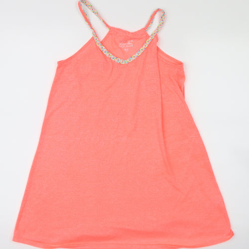 Papaya Womens Pink Geometric  Basic Tank Size XS  - Neon