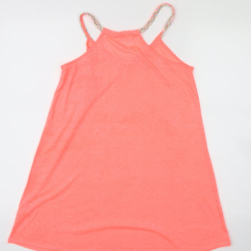 Papaya Womens Pink Geometric  Basic Tank Size XS  - Neon