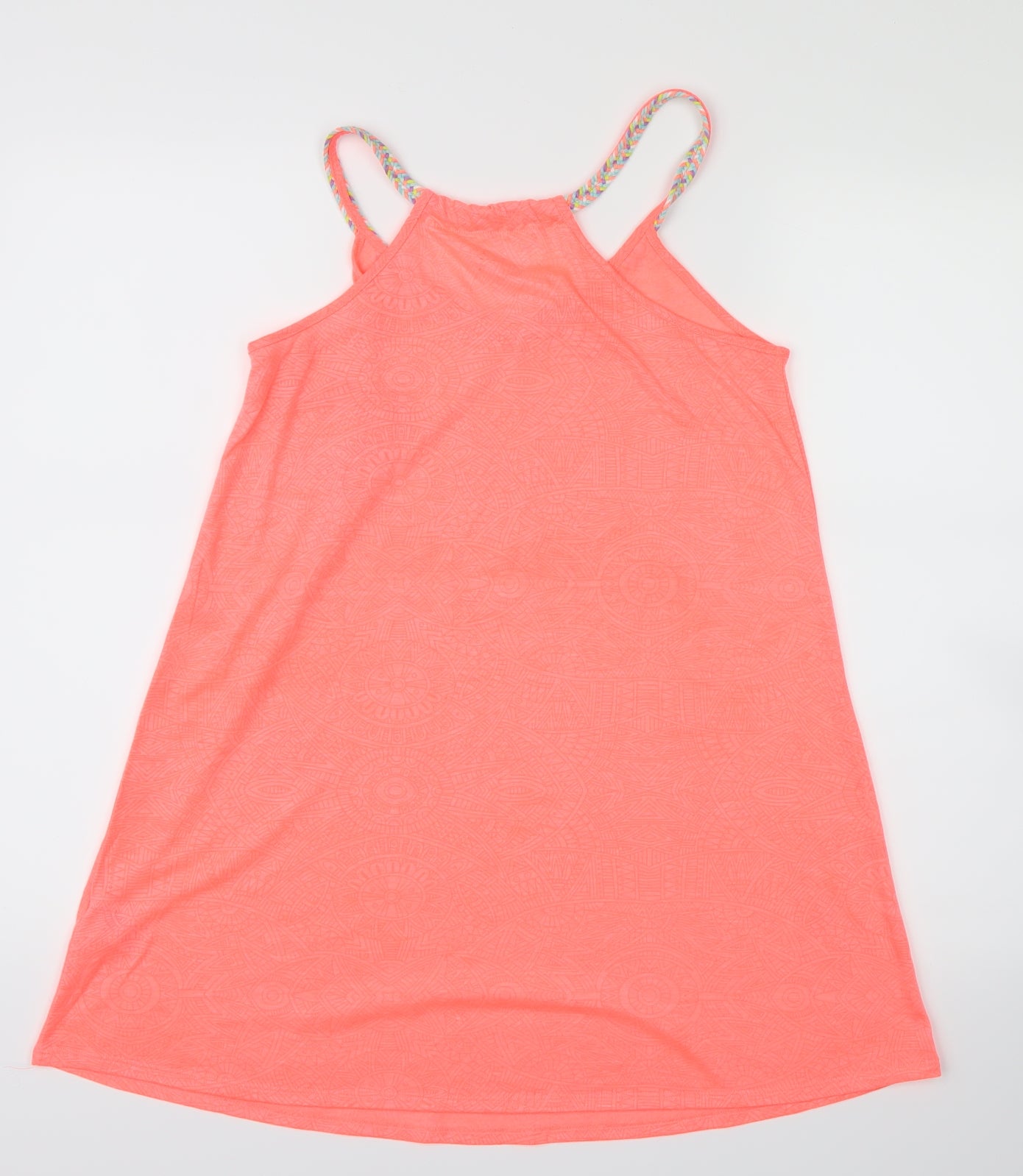 Papaya Womens Pink Geometric  Basic Tank Size XS  - Neon