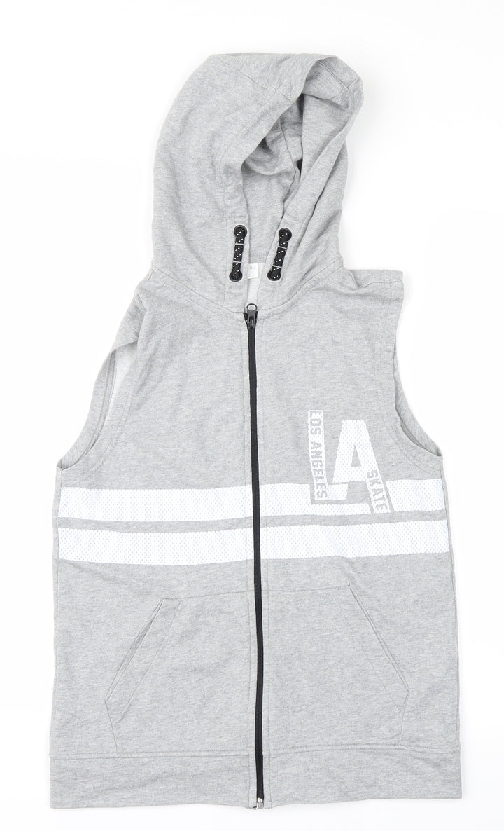 F&F Boys Grey Full Zip Hoodie Size 10-11 Years