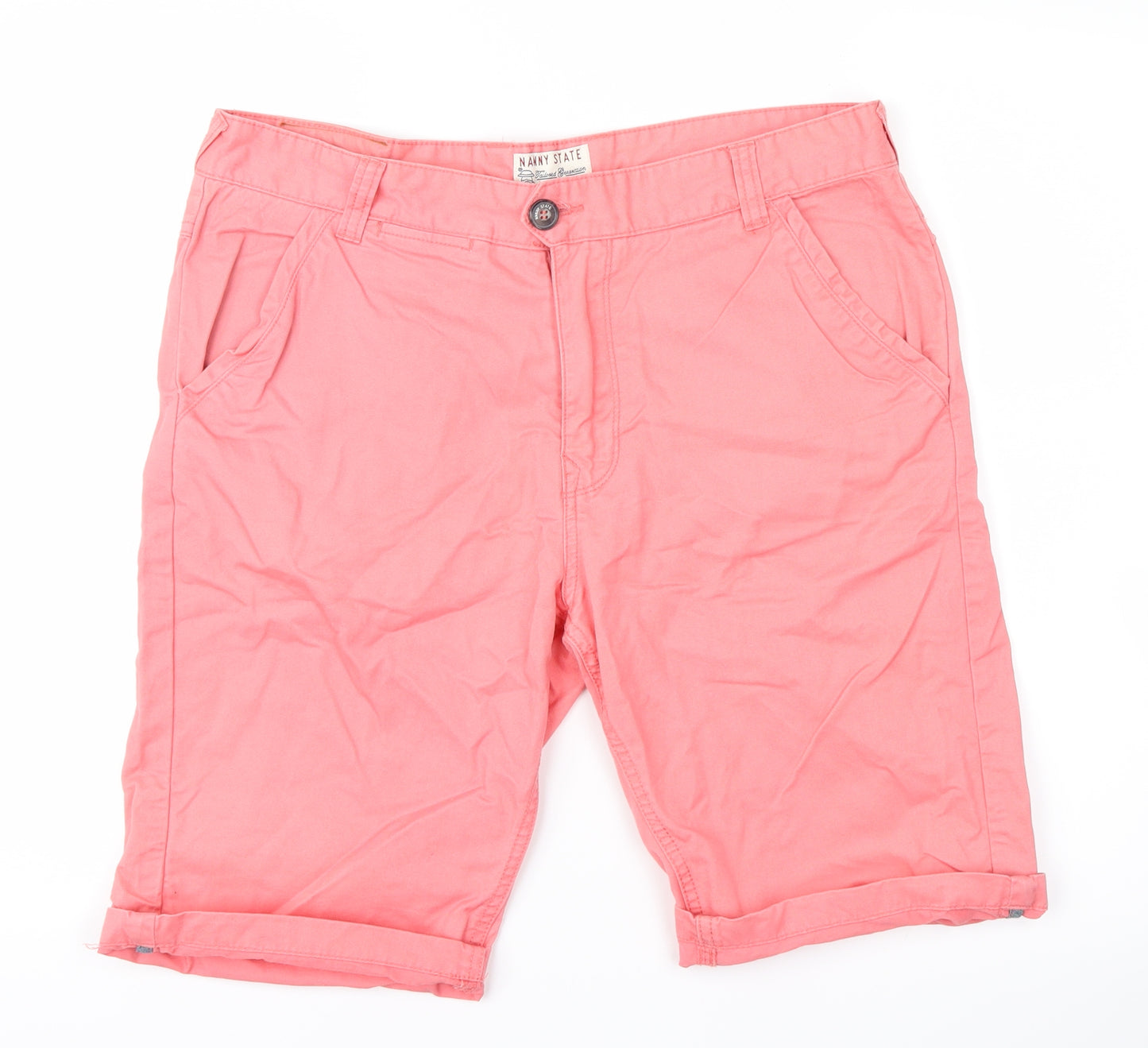Nanny State Mens Pink   Chino Shorts Size 32 in