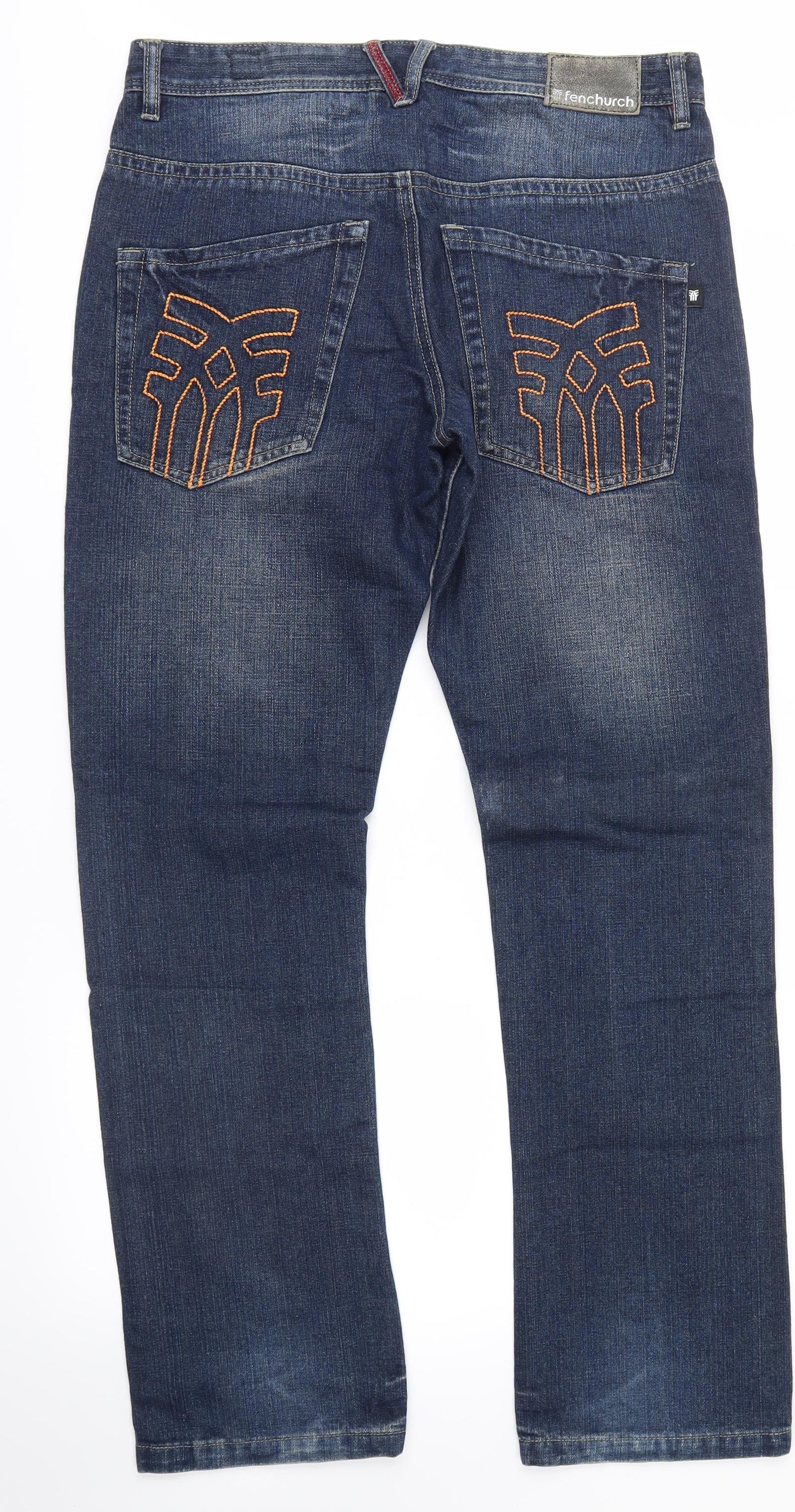 Fenchurch Mens Blue   Straight Jeans Size 32 in L30 in