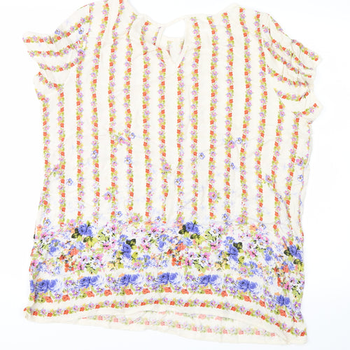 TU Womens White Floral  Basic Tank Size 20