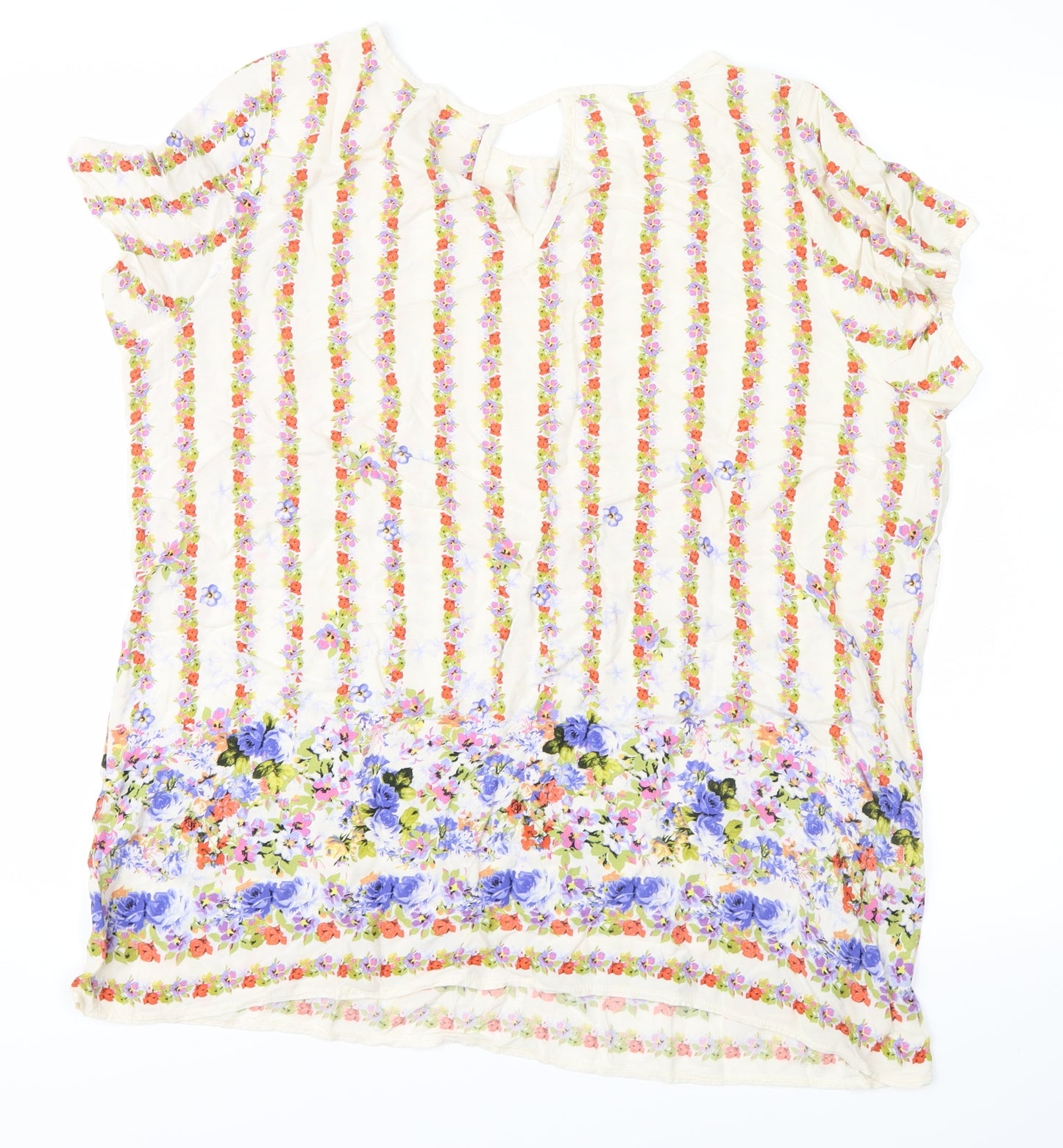 TU Womens White Floral  Basic Tank Size 20