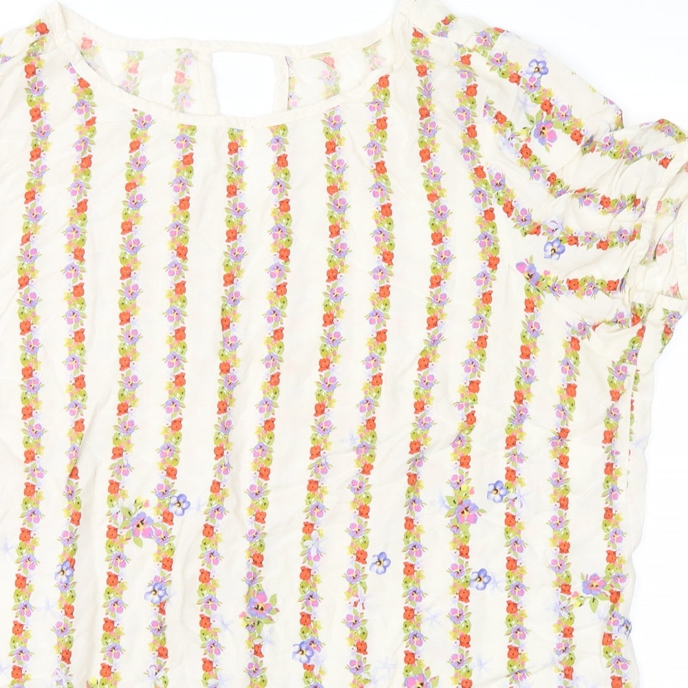 TU Womens White Floral  Basic Tank Size 20