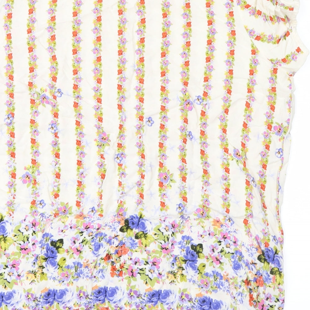TU Womens White Floral  Basic Tank Size 20