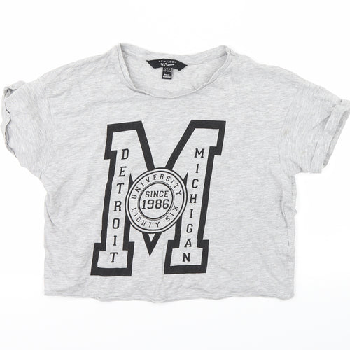 New Look Girls Grey   Cropped T-Shirt Size 12-13 Years