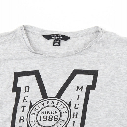 New Look Girls Grey   Cropped T-Shirt Size 12-13 Years