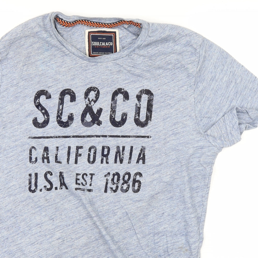 SoulCal&Co Mens Blue    T-Shirt Size L