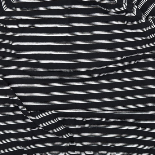 NEXT Mens Black Striped   T-Shirt Size L