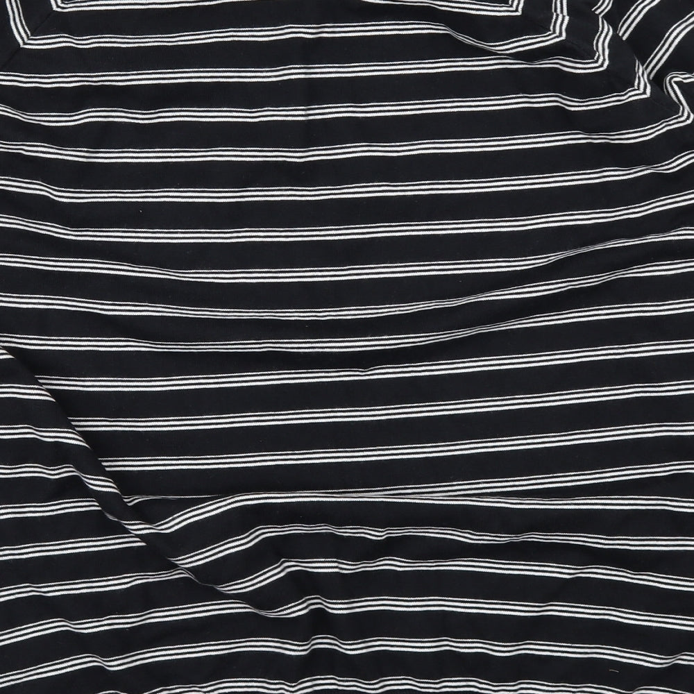 NEXT Mens Black Striped   T-Shirt Size L