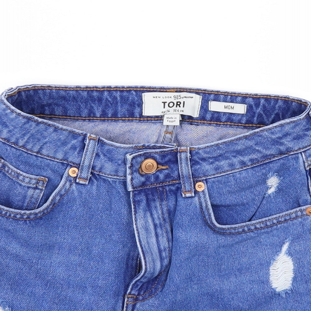New Look Girls Blue   Cut-Off Shorts Size 14 Years
