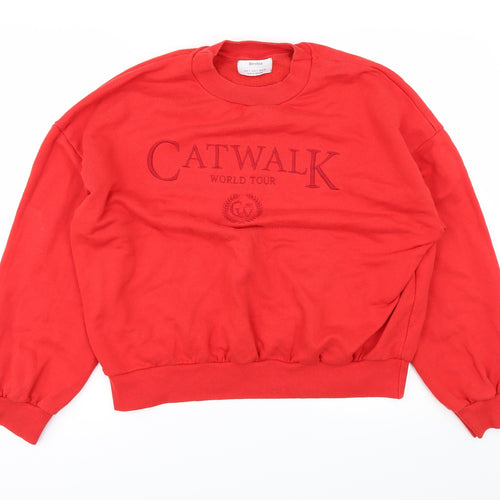 Bershka Womens Red   Pullover Jumper Size S