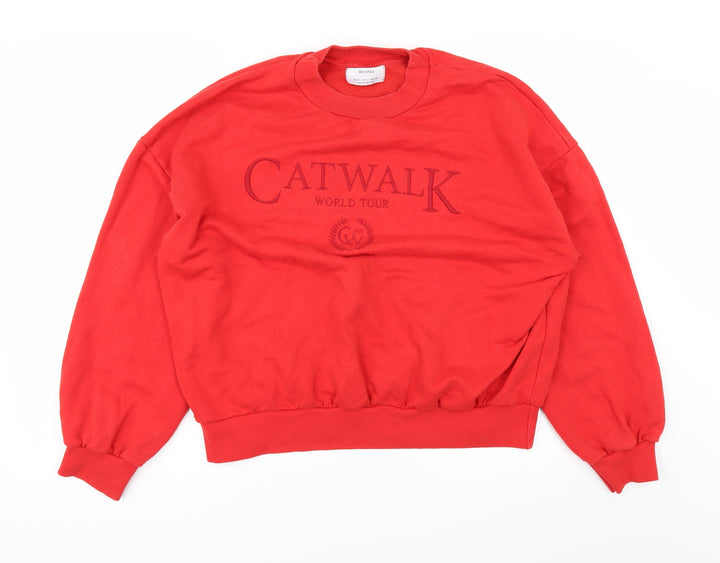 Bershka Womens Red   Pullover Jumper Size S