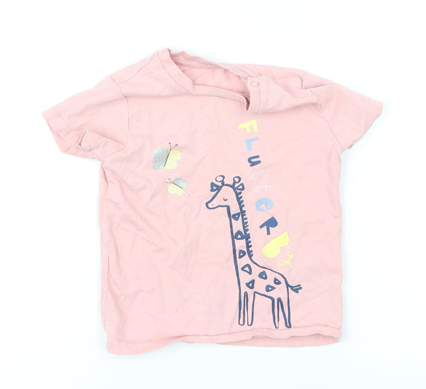 Marks and Spencer Girls Pink   Basic T-Shirt Size 12 Months