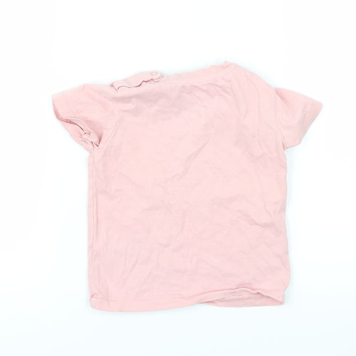Marks and Spencer Girls Pink   Basic T-Shirt Size 12 Months