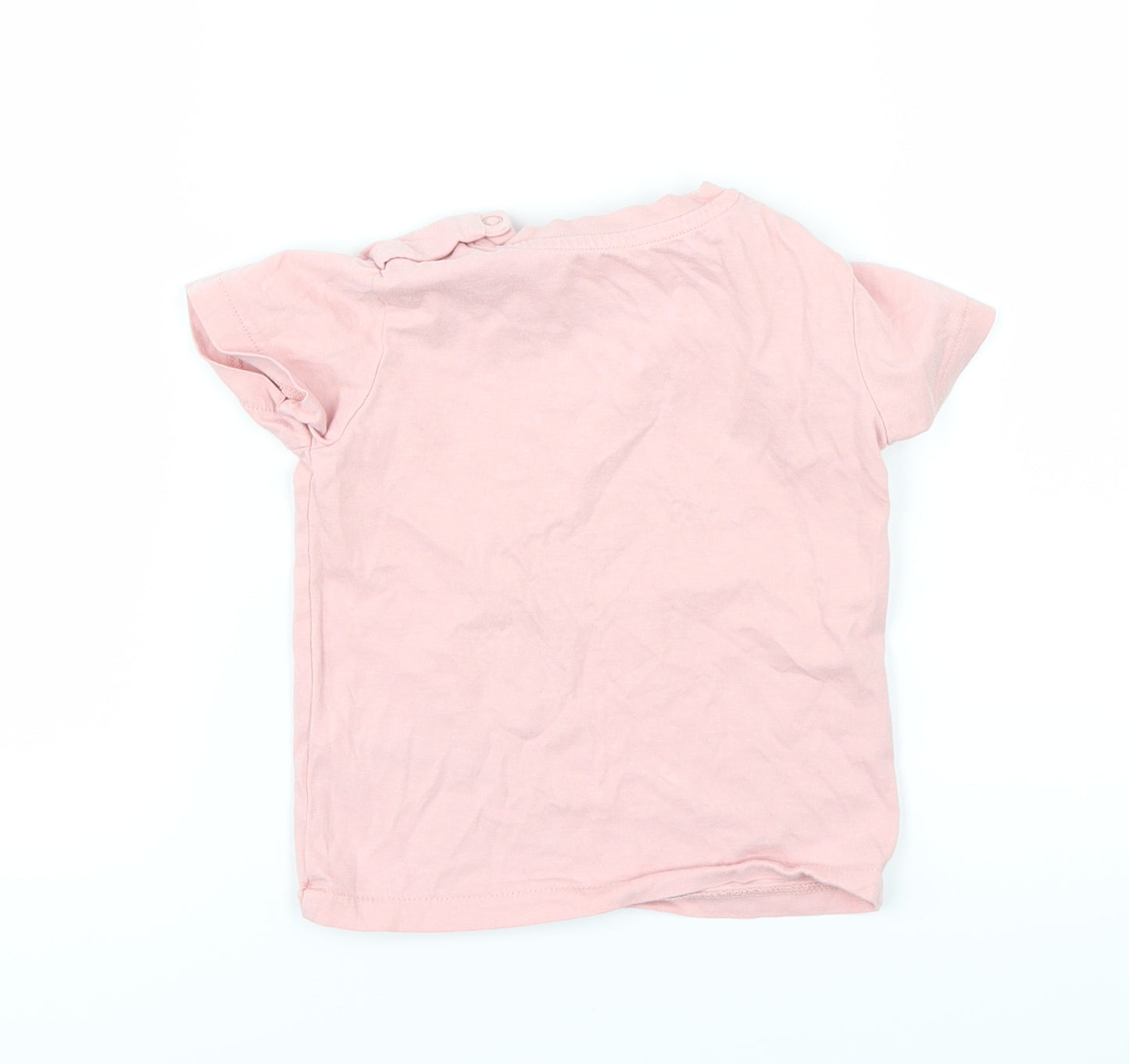 Marks and Spencer Girls Pink   Basic T-Shirt Size 12 Months