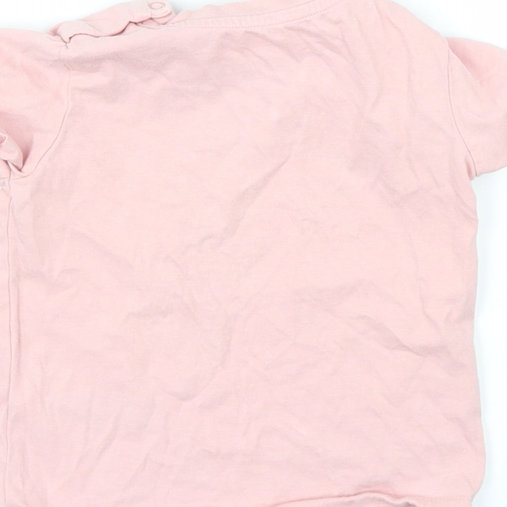 Marks and Spencer Girls Pink   Basic T-Shirt Size 12 Months