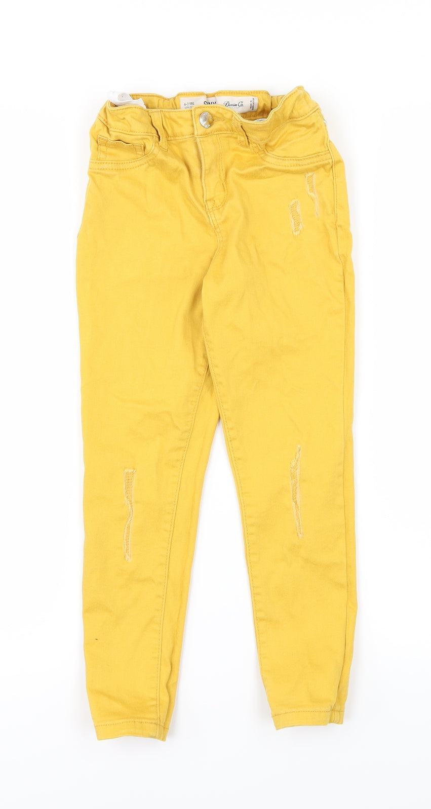 DenimCo Girls Yellow   Skinny Jeans Size 6-7 Years