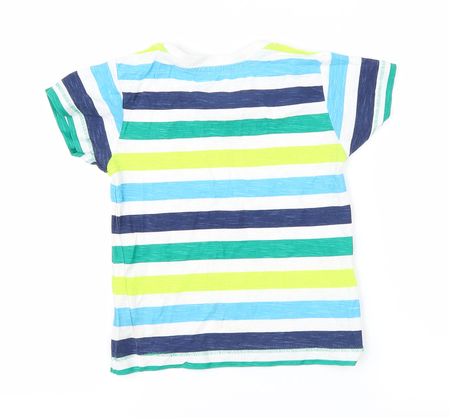 Preworn Boys White Striped  Basic T-Shirt Size 2-3 Years