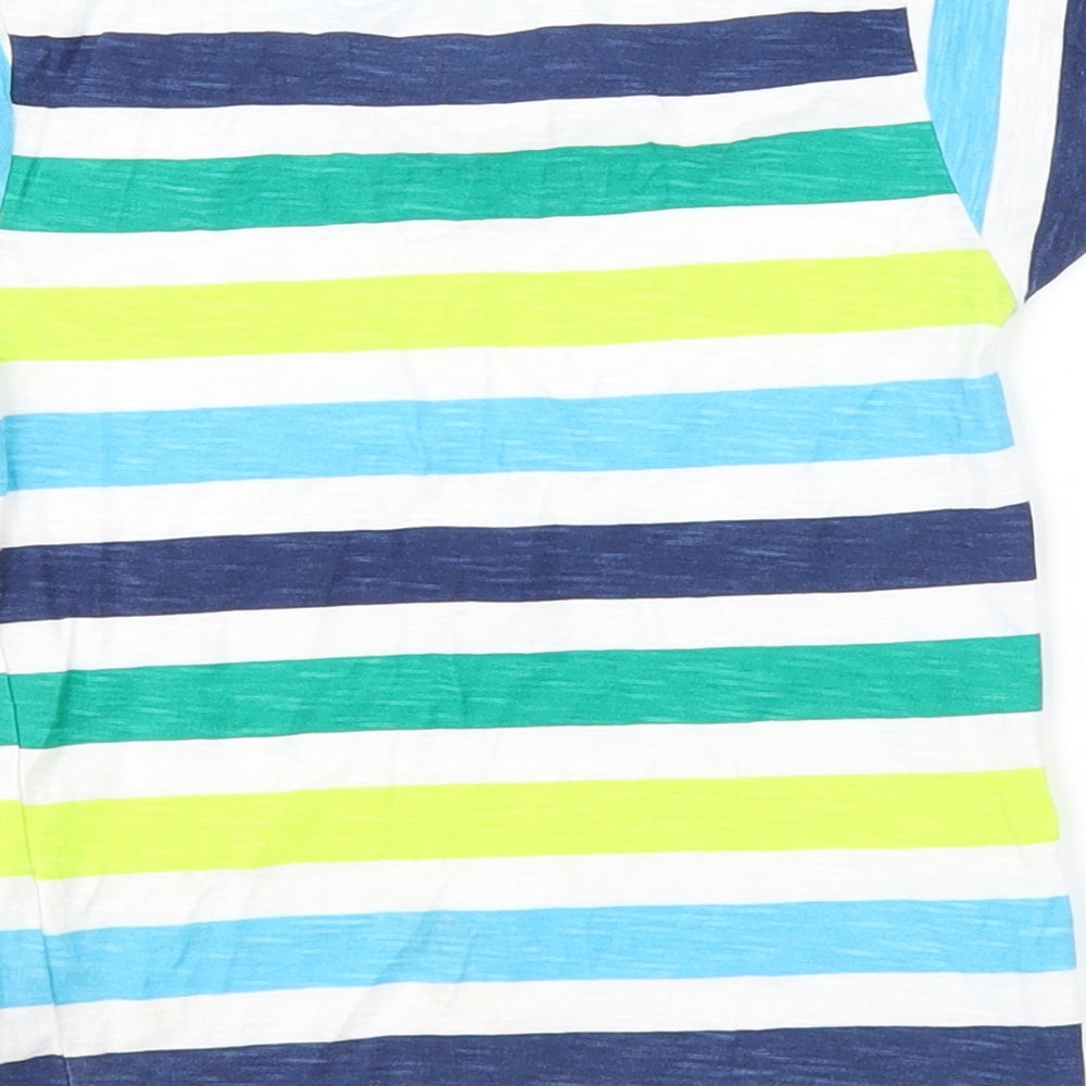 Preworn Boys White Striped  Basic T-Shirt Size 2-3 Years