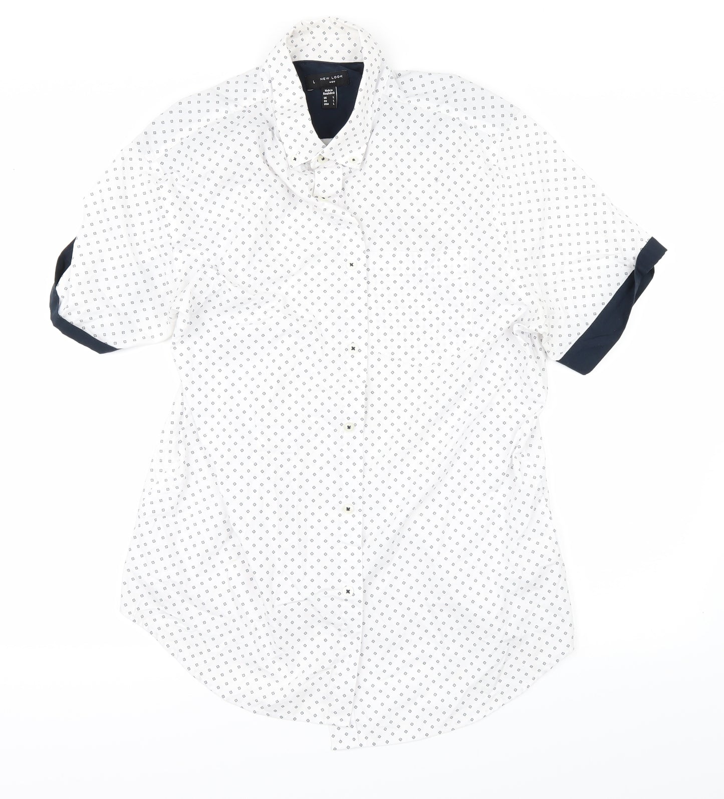 New Look Mens White    Button-Up Size L