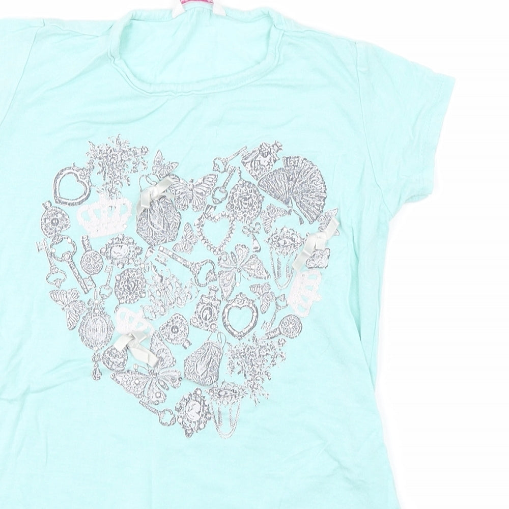 E-vie Girls Blue   Basic T-Shirt Size 7-8 Years