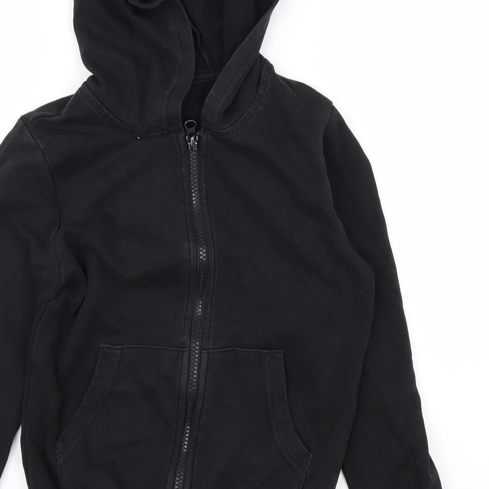 George Boys Black   Full Zip Hoodie Size 6-7 Years