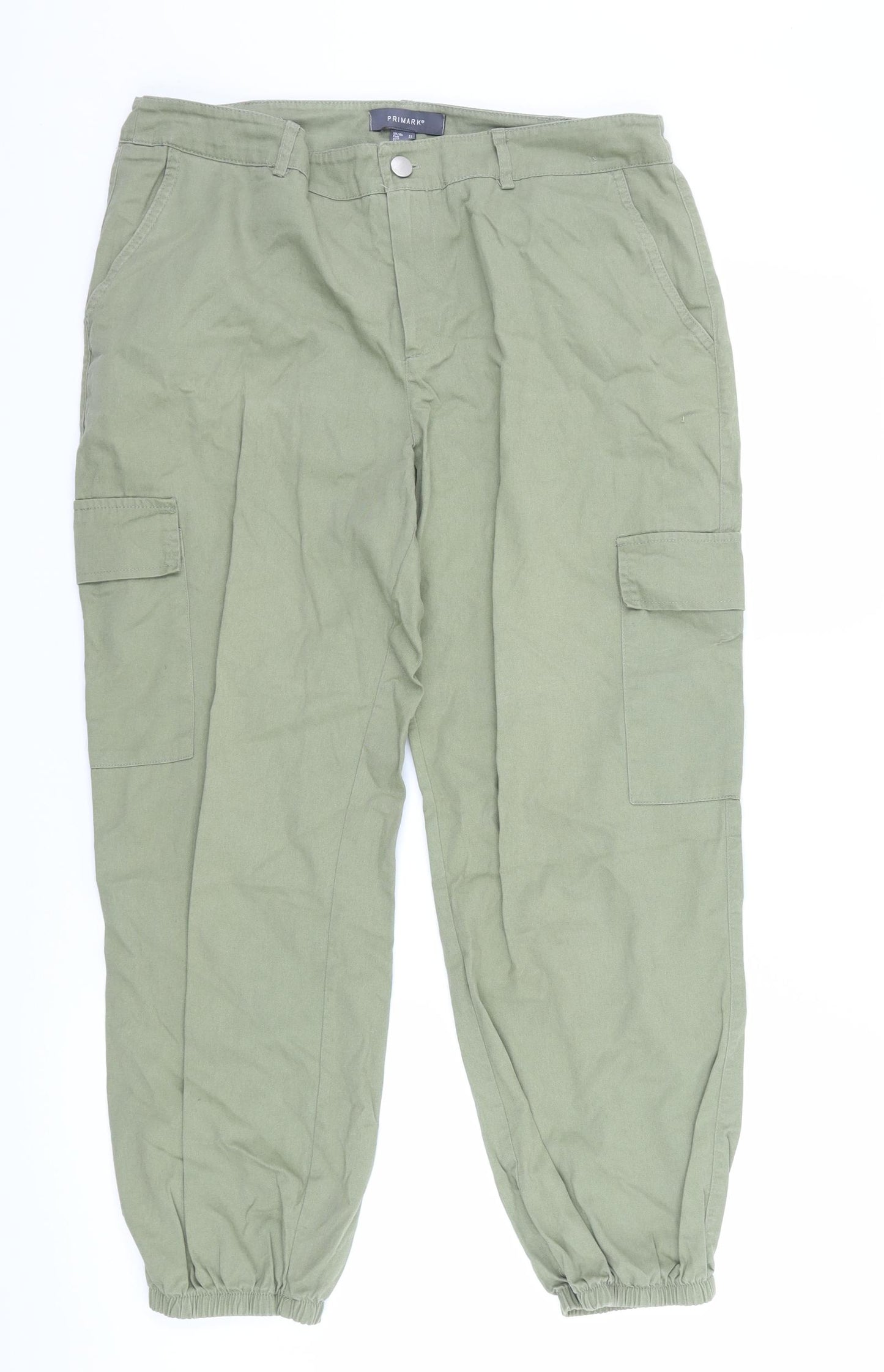 Primark Womens Green   Cargo Trousers Size 14 L26 in