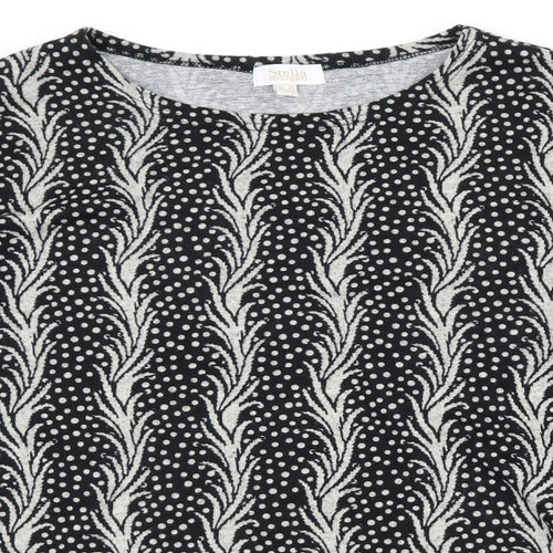 Stella Morgan Womens Black Polka Dot  Pullover Jumper Size 14