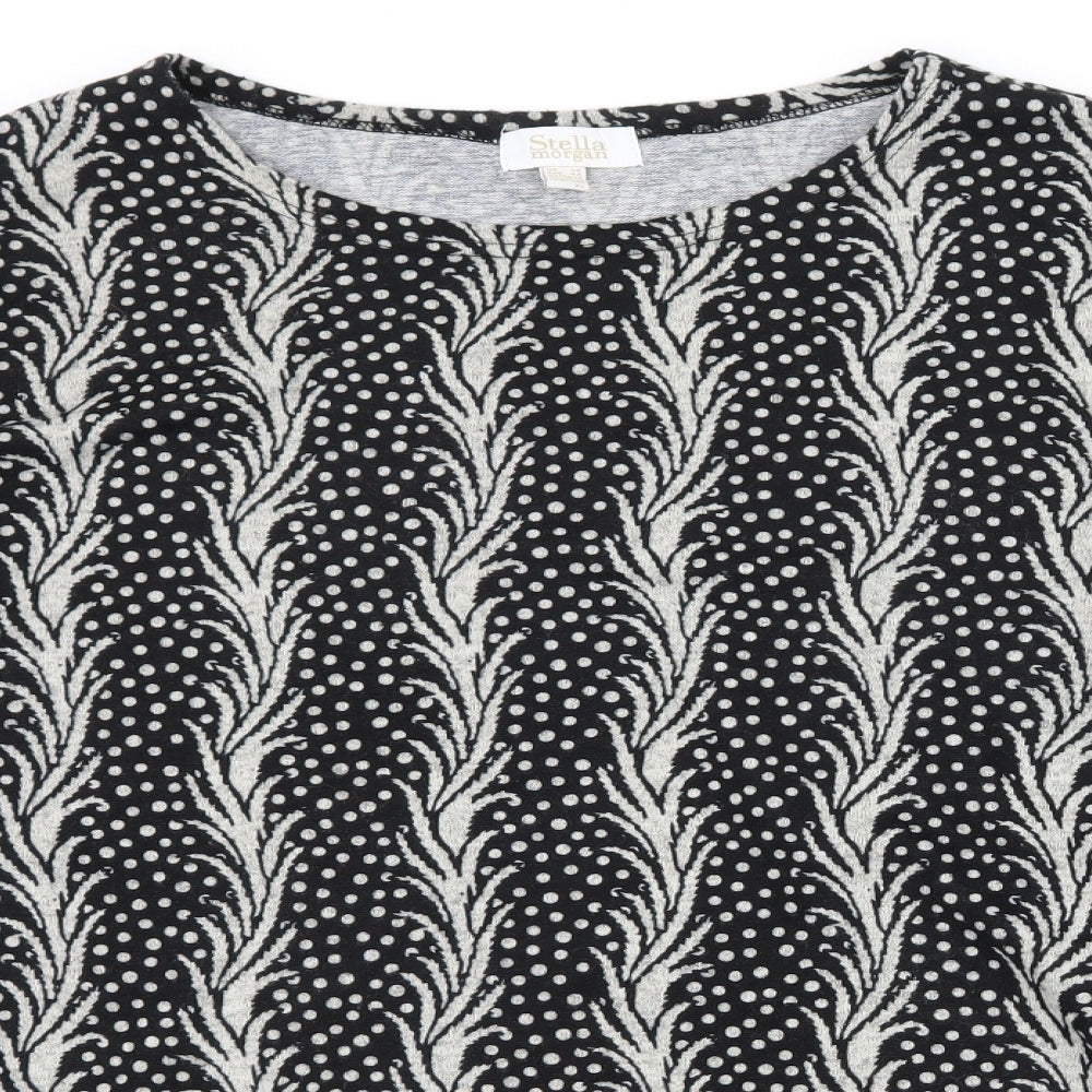 Stella Morgan Womens Black Polka Dot  Pullover Jumper Size 14