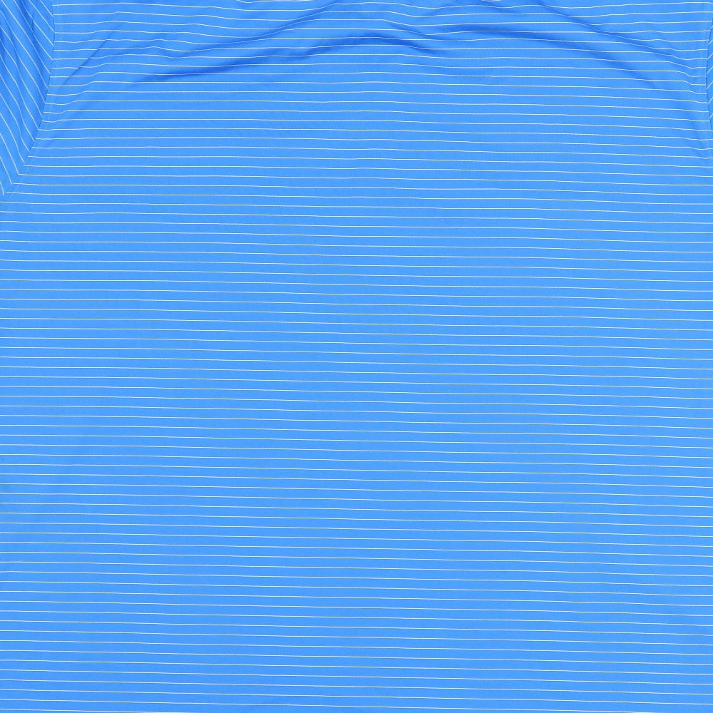tourney Mens Blue Striped   Polo Size L