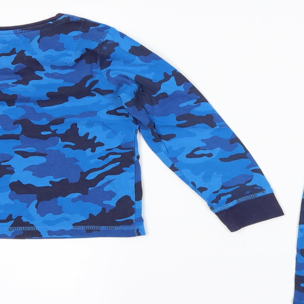 TU Boys Blue Camouflage   Pyjama Set Size 4-5 Years