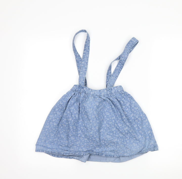 George Girls Blue Floral  A-Line Skirt Size 5-6 Years - Dungaree