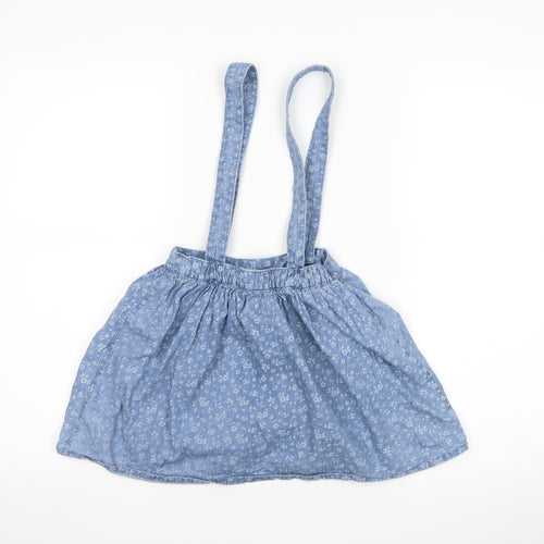 George Girls Blue Floral  A-Line Skirt Size 5-6 Years - Dungaree